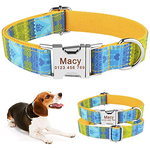 EUSFIYY Personalisierte Hundehalsband Nylon Welpen ID Name Graviert Kleine Mittel Große Haustiere-S_26-40cm_ von EUSFIYY