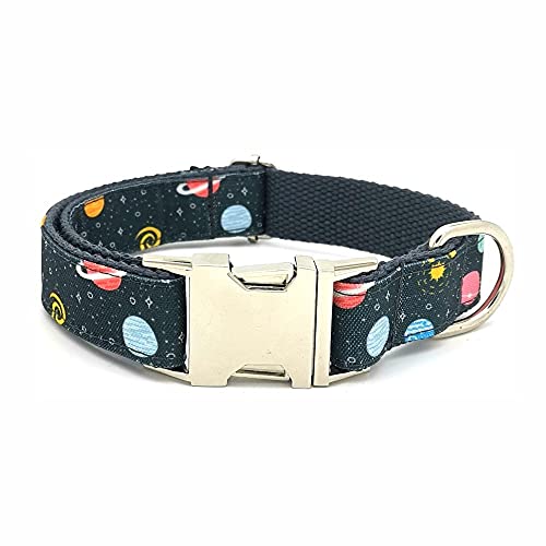 EUSFIYY Personalisiertes Weltraum-Monster-Haustierhalsband Langlebiger benutzerdefinierter Welpenname ID-Tag Einstellbarer Raketenplanet Alien Basic-Hundehalsband -Collar-3_XL von EUSFIYY