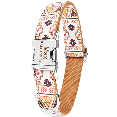 EUSFIYY Robustes, personalisiertes Hundehalsband aus Nylon, individuell graviert, weiblich, männlich, Welpenname, XS (21-31 cm) _ von EUSFIYY