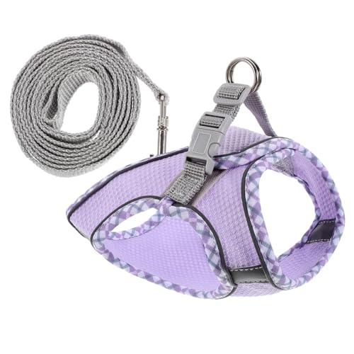 1 Set Katzenleinenweste, kleine Hundegeschirr-Tanktops, praktisches Hundegeschirr, Weste, Haustier-Hundezubehör, Hundegeschirr für mittelgroße Hunde (lila, 18 x 17 x 2 cm) von EUTYRG