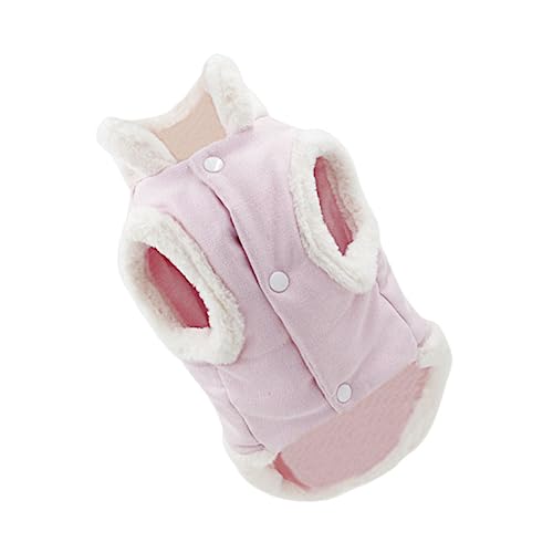 1 Stück Plüschweste für Haustiere, Kleid für Heimtierbedarf, Winddichte Welpen-Outfit-Jacken für Mädchen-Outfits, dicke Hundejacken, ausgestopfte Katzen (Rosa, 34 x 50 cm) von EUTYRG