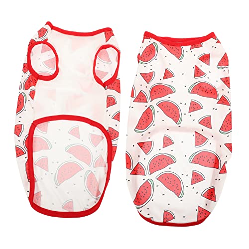2 Stück Wassermelonen-Haustierweste für Jungen, Hawaiihemd, Sommerkleid, Hawaiihemden, Sommerweste für Hunde, atmungsaktive Welpenkleidung (A XL) von EUTYRG