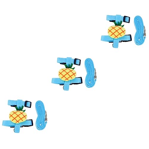 3 Sets Leinen-Sommerjacken, Katzenhalsbänder, Hasenjacke, Sommerweste, Sicherheitsgurte für Welpen und Hunde, Katzen-Traktionsgurtband für Haustiere (blau, 11 x 11 x 4 cm, 3 Stück) von EUTYRG
