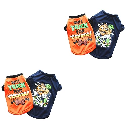 4 Stück Halloween-T-Shirts für Hunde und Welpen, warme Hundeweste, Halloween-Thermohoodie, Halloween-Hundeoutfit, Haustierbekleidung 4 Stück Halloween-T-Shirts für Hunde und Welpen, warme Hundeweste, Halloween-Thermohoodie, Halloween-Hundeoutfit, Haustierbekleidung von EUTYRG