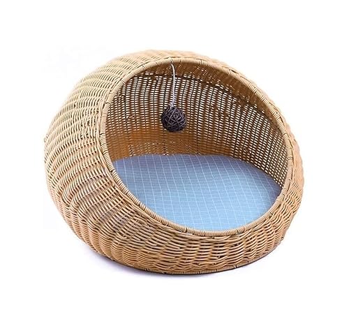EUTYRG Beruhigendes Hundebett Rattan-Haustierbett Süßes Katzennest Geschlossenes Katzenkissenbett Warm halten Haustier-Katzenbett Handgewebtes Katzen-Hundebett EUTYRG Beruhigendes Hundebett Rattan-Haustierbett Süßes Katzennest Geschlossenes Katzenkissenbett Warm halten Haustier-Katzenbett Handgewebtes Katzen-Hundebett von EUTYRG