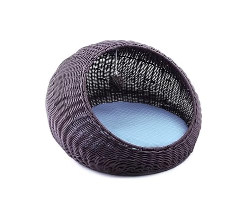 EUTYRG Beruhigendes Hundebett Rattan-Haustierbett Süßes Katzennest Geschlossenes Katzenkissenbett Warm halten Haustier-Katzenbett Handgewebtes Katzen-Hundebett EUTYRG Beruhigendes Hundebett Rattan-Haustierbett Süßes Katzennest Geschlossenes Katzenkissenbett Warm halten Haustier-Katzenbett Handgewebtes Katzen-Hundebett von EUTYRG