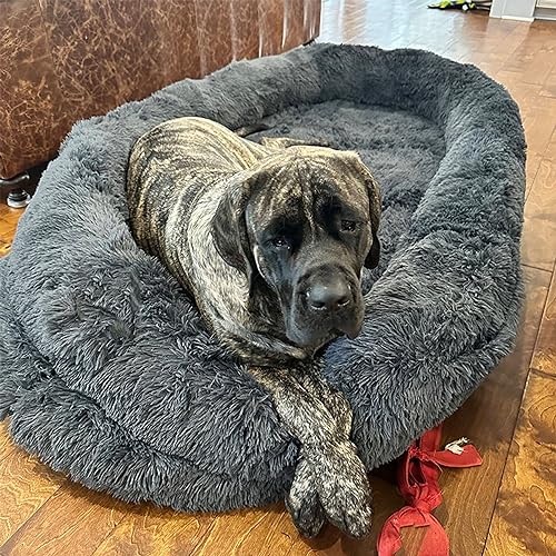 EUTYRG Hundebett, Hundebett für Menschen, Größe passt für Sie und Haustiere, luxuriöses Hundebett in Fellgröße, waschbar, großes Hundebett, bequemer Plüsch-Sitzsack für EUTYRG Hundebett, Hundebett für Menschen, Größe passt für Sie und Haustiere, luxuriöses Hundebett in Fellgröße, waschbar, großes Hundebett, bequemer Plüsch-Sitzsack für von EUTYRG