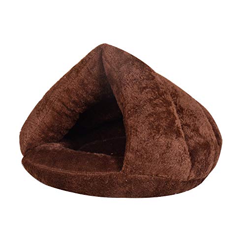 Gemütliches kaffeefarbenes Haustierbett: Warme und weiche Hundehütte für kleine Haustiere, Schlafsack-Stil, ideal für Katzen und kleine Hunde Gemütliches kaffeefarbenes Haustierbett: Warme und weiche Hundehütte für kleine Haustiere, Schlafsack-Stil, ideal für Katzen und kleine Hunde von EUTYRG