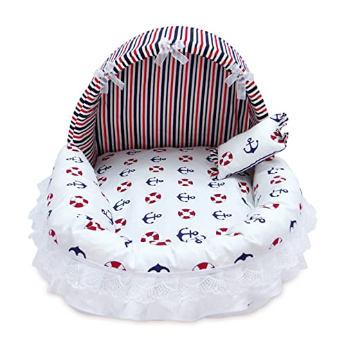 Haustier-Schlafsofa aus Baumwolle, blau/rosa, abnehmbar und waschbar, für alle Jahreszeiten, für Katzen und Hunde, Abriebfest Haustier-Schlafsofa aus Baumwolle, blau/rosa, abnehmbar und waschbar, für alle Jahreszeiten, für Katzen und Hunde, Abriebfest von EUTYRG