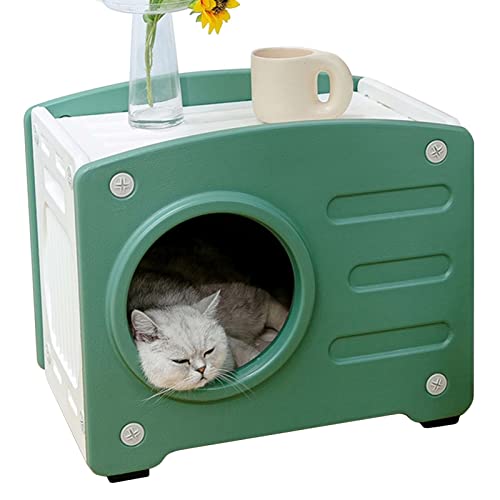 Katzenbett/Nachttisch aus Kunststoff, wasserdichtes Kätzchenbett mit Rutschfester Unterlage, tragbares kleines Hundehaus, Verwendung als Beistelltisch/S Katzenbett/Nachttisch aus Kunststoff, wasserdichtes Kätzchenbett mit Rutschfester Unterlage, tragbares kleines Hundehaus, Verwendung als Beistelltisch/S von EUTYRG