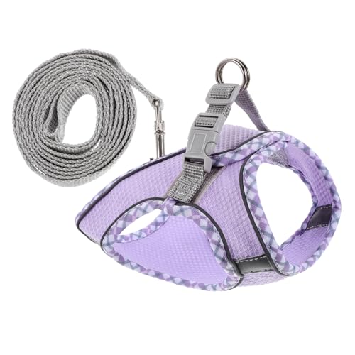 Set Katzenleinenweste, kleine Hundegeschirr-Tanktops, praktisches Hundegeschirr, Weste, Haustier-Hundezubehör, Hundegeschirr für mittelgroße Hunde (lila, 15 x 13 x 2 cm) von EUTYRG