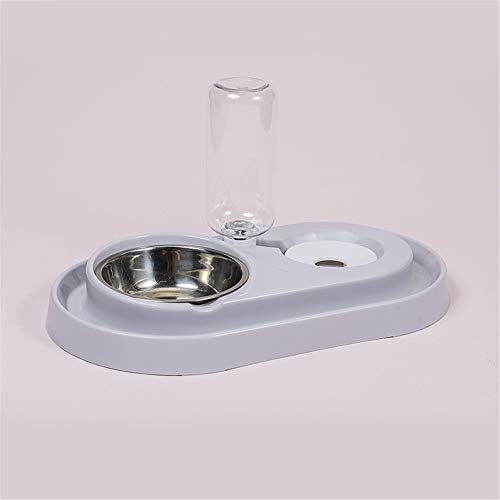 EUYIMOMO futterautomat Katze,Edelstahl-Plastik-Haustierschüssel, automatische Trink-Haustierschüssel für Hunde und Katzen ohne nasses Mundgrau von EUYIMOMO