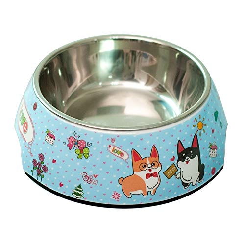 EUYIMOMO futternapf Katze,Edelstahl-Haustierschüssel, zweischichtige rutschfeste Fütterungs- und Trink-Haustierschüssel - Zwei kleine Hunde von EUYIMOMO