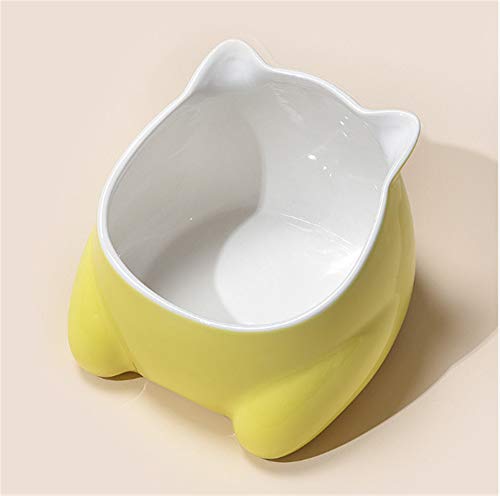 EUYIMOMO futternapf Katze,Pet Keramik Pet Bowl, Cat Bowl und Dog Bowl rutschfeste Pet Bowl-gelb von EUYIMOMO