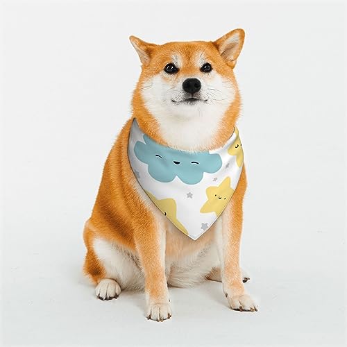 Evanem Dreieckige Hundehalstücher aus weicher Baumwolle, verstellbar, Mond, Wolke, Stern, Welpen, Katzen, Schals für kleine und große Rassen Evanem Dreieckige Hundehalstücher aus weicher Baumwolle, verstellbar, Mond, Wolke, Stern, Welpen, Katzen, Schals für kleine und große Rassen von EVANEM