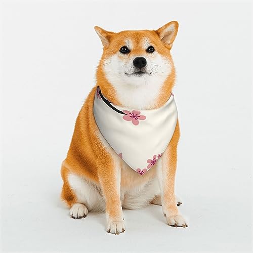 Evanem Dreieckige Hundehalstücher aus weicher Baumwolle, verstellbar, Pflaumenblüte, Welpen, Katzen, Schals für kleine und große Rassen von EVANEM