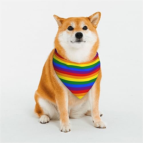 Evanem Dreieckige Hundehalstücher aus weicher Baumwolle, verstellbar, Regenbogenmuster, für Welpen, Katzen, für kleine und große Rassen von EVANEM