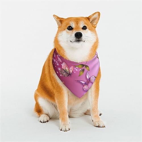 Evanem Dreieckige Hundehalstücher aus weicher Baumwolle, verstellbar, mit Schmetterlingen, Blumen, Welpen, Katzen, für kleine und große Rassen Evanem Dreieckige Hundehalstücher aus weicher Baumwolle, verstellbar, mit Schmetterlingen, Blumen, Welpen, Katzen, für kleine und große Rassen von EVANEM