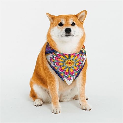 Evanem Dreieckige Hundehalstücher aus weicher Baumwolle, verstellbar, rund, Mandala, Welpen, Katzenschals für kleine und große Rassen Evanem Dreieckige Hundehalstücher aus weicher Baumwolle, verstellbar, rund, Mandala, Welpen, Katzenschals für kleine und große Rassen von EVANEM