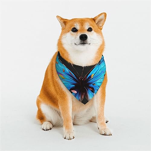 Evanem Dreieckiges Hundehalstuch, weiche Baumwolle, verstellbar, bunt, Schmetterling, Welpen, Katzenschal für kleine und große Rassen Evanem Dreieckiges Hundehalstuch, weiche Baumwolle, verstellbar, bunt, Schmetterling, Welpen, Katzenschal für kleine und große Rassen von EVANEM