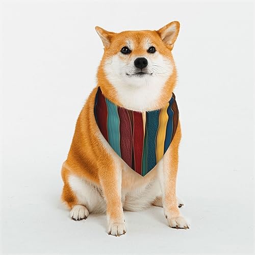 Evanem Dreieckiges Hundehalstuch, weiche Baumwolle, verstellbar, bunte Streifen, für Welpen, Katzen, für kleine und große Rassen von EVANEM