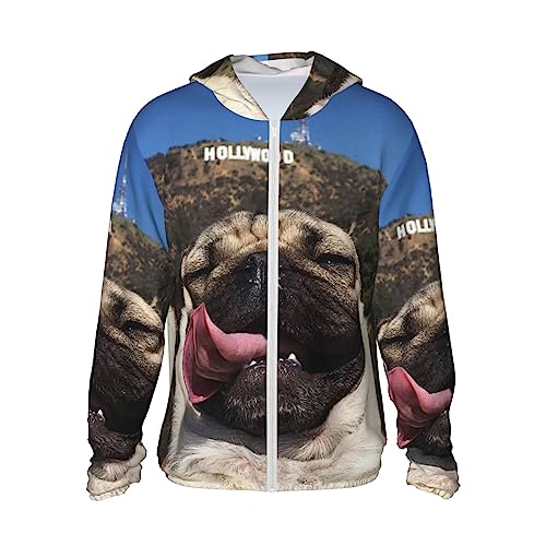 Mops Hund Gedruckt Sonnenschutz Hoodie Sonnenschutz Kleidung Leichte Jacken Shirt Langarm Mops Hund Gedruckt Sonnenschutz Hoodie Sonnenschutz Kleidung Leichte Jacken Shirt Langarm von EVANEM