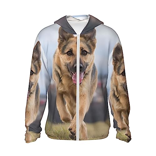 Running Shepherd Dog Printed Sonnenschutz Hoodie Sonnenschutz Kleidung Leichte Jacken Shirt Langarm von EVANEM