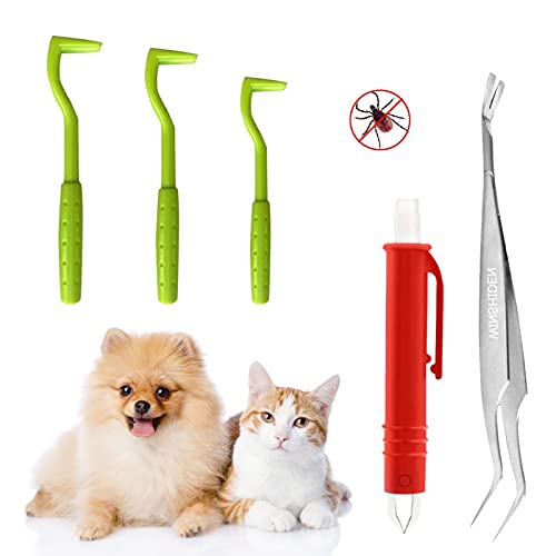 EVEBS Haustier Hund Katze Reinigung,Haustier sauber Insektenfänger Passen Set,5 Arten von Keulpinzetten,Hygienisch und wiederverwendbar (A) von EVEBS