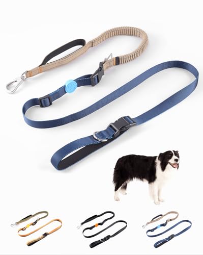 EVERKING 6-in-1 Hundeleine für mittelgroße & große Hunde, freihändige Joggingleine mit Bauch-/Schultergurt, Kurzführer, Auto-Sicherheitsgurt, Bungee-Dämpfung, verstellbar 180–210 cm von EVERKING