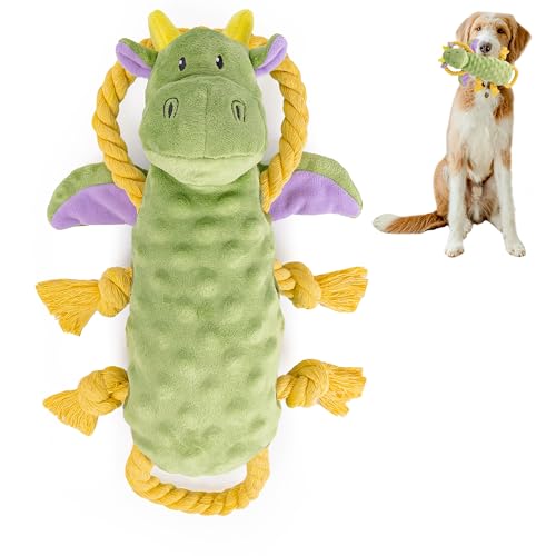 EVERYDAY JOY Quietschendes Hundespielzeug für große Rassen, Knisterpapier, Tauziehen, Plüsch-Hundespielzeug, weich, robust, Quietscher, Unterhaltungsspielzeug für allein zu Hause, Drache EVERYDAY JOY Quietschendes Hundespielzeug für große Rassen, Knisterpapier, Tauziehen, Plüsch-Hundespielzeug, weich, robust, Quietscher, Unterhaltungsspielzeug für allein zu Hause, Drache von EVERYDAY JOY