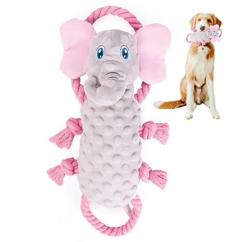 EVERYDAY JOY Quietschendes Hundespielzeug für große Rassen, Knisterpapier, Tauziehen, Plüsch-Hundespielzeug, weich, robust, quietschend, Unterhaltungsspielzeug für allein zu Hause, Elefant EVERYDAY JOY Quietschendes Hundespielzeug für große Rassen, Knisterpapier, Tauziehen, Plüsch-Hundespielzeug, weich, robust, quietschend, Unterhaltungsspielzeug für allein zu Hause, Elefant von EVERYDAY JOY