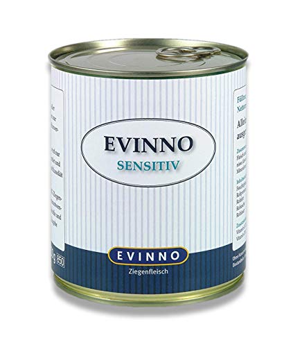 Evinno Sensitiv Ziegenfleisch 800g Dose Single Protein Nassfutter Hundenahrung Schonkost für den sensiblen Hund oder auch bei Futtermittelunverträglichkeit (18x800g) von EVINNO