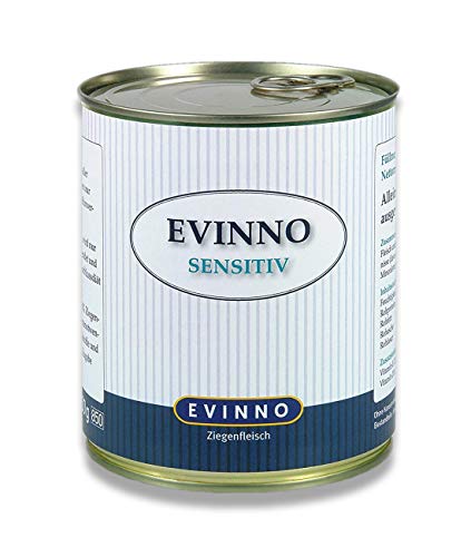 EVINNO Sensitiv Ziegenfleisch 800g Dose Single Protein Nassfutter Hundenahrung Schonkost für den sensiblen Hund oder auch bei Futtermittelunverträglichkeit (18x800g) von EVINNO