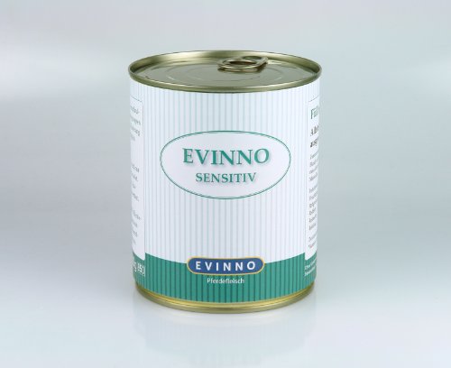 Evinno Sensitiv Pferdefleisch 12 x 800 g Dose Single Protein Nassfutter Hundenahrung Schonkost für den sensiblen Hund oder auch bei Futtermittelunverträglichkeit von EVINNO