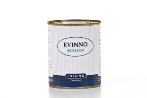 Evinno Sensitiv Ziegenfleisch 12 x 800 g Dose Single Protein Nassfutter Hundenahrung Schonkost für den sensiblen Hund oder auch bei Futtermittelunverträglichkeit von EVINNO