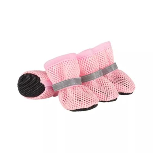 Atmungsaktive Hundeschuhe aus Mesh für Sommerabenteuer, Outdoor-Hundeschuhe mit Pfotenschutz, Pfotenschutz für Hunde, schützt die Pfoten vor Hitze und unebenem Boden (Orange, 1 Stück) von EVIRNFVEQ
