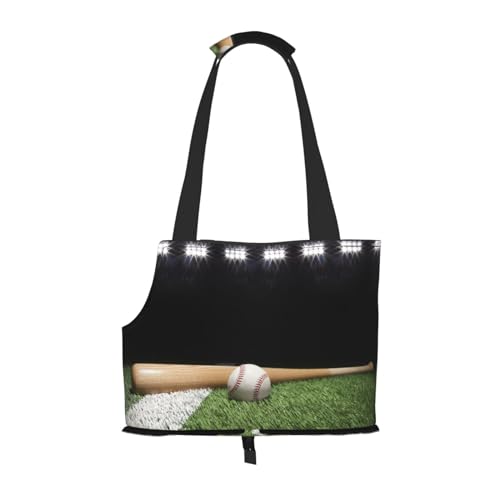 Baseball Sportplatz Tragbare Haustier Tragetasche - Stilvolle Hund Tote & Katze Reisetasche Faltbare Haustier Handtasche für Kleine Hunde, Katzen & Andere Kleine Haustiere von EVIUS