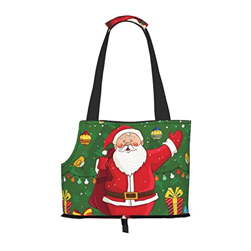 Bedruckte Haustier-Tragetasche, Motiv: Merry Christmas, für Reisen, Welpen, Hunde, Rucksack, Tragetasche, Schultertasche für U-Bahn/Einkaufen/Wandern/Reisen Bedruckte Haustier-Tragetasche, Motiv: Merry Christmas, für Reisen, Welpen, Hunde, Rucksack, Tragetasche, Schultertasche für U-Bahn/Einkaufen/Wandern/Reisen von EVIUS