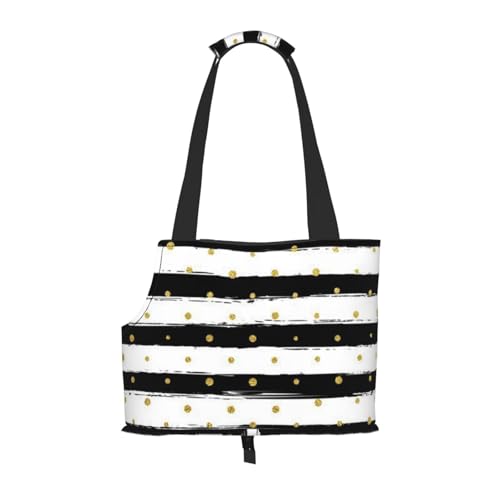 Bedruckte Haustier-Tragetasche, mit Tinte und goldfarbenen Punkten, für Reisen, Welpen, Hunde, Tragetasche, Schultertasche für U-Bahn/Einkaufen/Wandern/Reisen Bedruckte Haustier-Tragetasche, mit Tinte und goldfarbenen Punkten, für Reisen, Welpen, Hunde, Tragetasche, Schultertasche für U-Bahn/Einkaufen/Wandern/Reisen von EVIUS