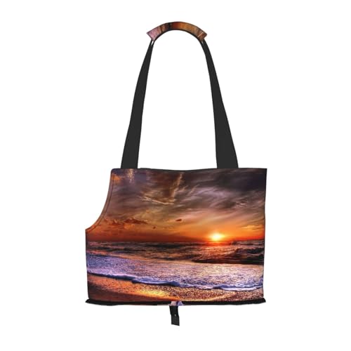 Bedruckte Tragetasche für Haustiere, Motiv: Sonnenaufgang, für Reisen, Welpen, Hunde, Schultertasche, für U-Bahn, Einkaufen, Wandern, Reisen Bedruckte Tragetasche für Haustiere, Motiv: Sonnenaufgang, für Reisen, Welpen, Hunde, Schultertasche, für U-Bahn, Einkaufen, Wandern, Reisen von EVIUS