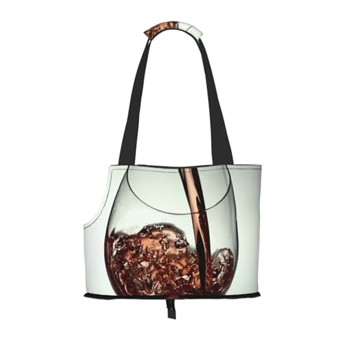 Bedruckte Tragetasche für Haustiere, mit Wein- und Tassenmotiv, für Reisen, Welpen, Hunde, Schultertasche, für U-Bahn, Einkaufen, Wandern, Reisen Bedruckte Tragetasche für Haustiere, mit Wein- und Tassenmotiv, für Reisen, Welpen, Hunde, Schultertasche, für U-Bahn, Einkaufen, Wandern, Reisen von EVIUS