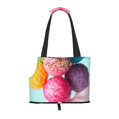 Bunte Tragetasche für Haustiere, mit Süßigkeitenmotiv, für Reisen, Welpen, Hunde, Schultertasche, für U-Bahn, Einkaufen, Wandern, Reisen Bunte Tragetasche für Haustiere, mit Süßigkeitenmotiv, für Reisen, Welpen, Hunde, Schultertasche, für U-Bahn, Einkaufen, Wandern, Reisen von EVIUS