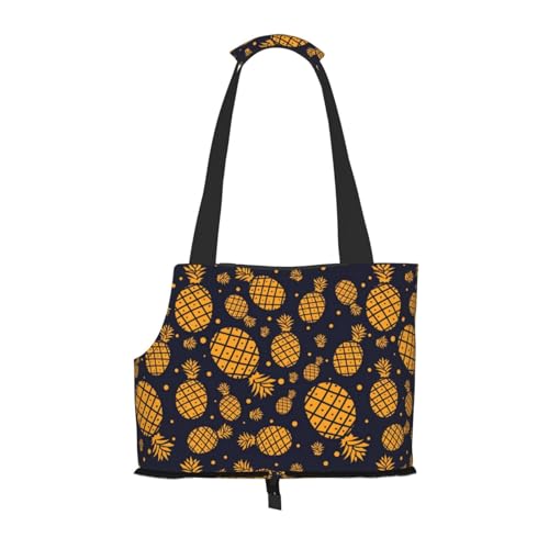 Golden Pineapple Tragbare Haustiertragetasche - Stilvolle Hundetasche & Katze Reisetasche, Faltbare Haustierhandtasche für kleine Hunde, Katzen & andere kleine Haustiere von EVIUS