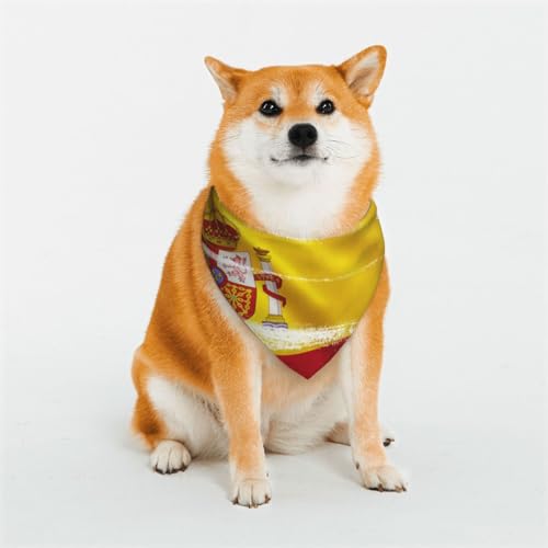 Halstuch für Hunde und Katzen, Motiv: Spanien-Flagge, klassisches bedrucktes Sabbertuch, Dreieckstuch, Haustier-Urlaubszubehör, Dekoration, geeignet für kleine bis große Hunde und Katzen Halstuch für Hunde und Katzen, Motiv: Spanien-Flagge, klassisches bedrucktes Sabbertuch, Dreieckstuch, Haustier-Urlaubszubehör, Dekoration, geeignet für kleine bis große Hunde und Katzen von EVIUS