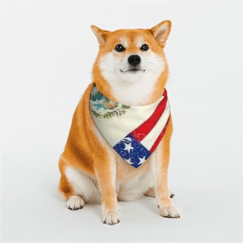 Halstuch für Hunde und Katzen, Motiv: mexikanische amerikanische Flagge, klassisches bedrucktes Sabbertuch, Dreieckstuch, Haustier-Urlaubszubehör, Dekoration, geeignet für kleine bis große Hunde und von EVIUS