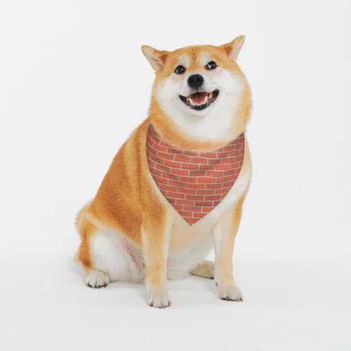 Halstücher für Hunde und Katzen, Motiv: rote Ziegelmauer, klassischer Druck und waschbare Schals für stilvolle Hunde und Katzen, personalisierbar, stilvolles Haustier-Schal für mittelgroße bis große von EVIUS