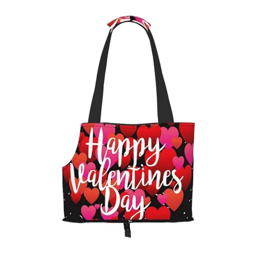 Haustier-Tragetasche mit Herz-Motiv, bedruckt, für Reisen, Welpen, Hunde, Schultertasche für U-Bahn, Einkaufen, Wandern, Reisen Haustier-Tragetasche mit Herz-Motiv, bedruckt, für Reisen, Welpen, Hunde, Schultertasche für U-Bahn, Einkaufen, Wandern, Reisen von EVIUS