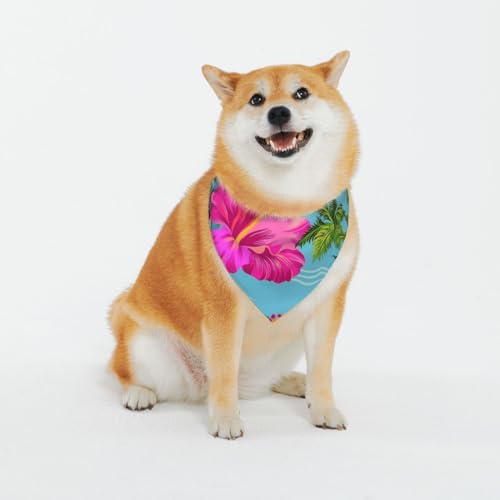 Hello Hawaii Haustier Schnalle Dreieckstuch Haustier Hund Und Katze Bandana, Hund Schal Klassisch Gedruckt Sabber Handtuch, Haustier Urlaub Zubehör Dekoration Für Waschbar Hund Bandana Halsband von EVIUS