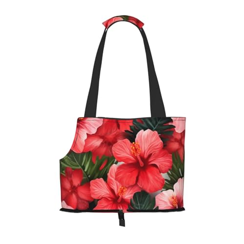 Hibiscus Flower Portable Pet Carrier Bag - Stylish Dog Tote & Cat Travel Bag, Foldable Pet Handbag For Small Dogs, Cats, & Other Small Pets Hibiscus Flower Portable Pet Carrier Bag - Stylish Dog Tote & Cat Travel Bag, Foldable Pet Handbag For Small Dogs, Cats, & Other Small Pets von EVIUS