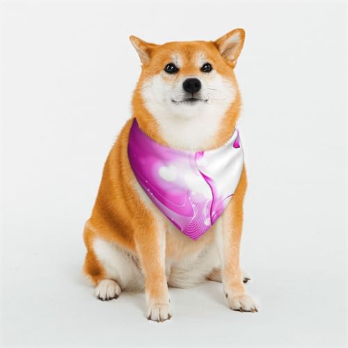 Hundehalstuch, waschbar, mit Herzmuster, für Hunde und Katzen, Rosa Hundehalstuch, waschbar, mit Herzmuster, für Hunde und Katzen, Rosa von EVIUS